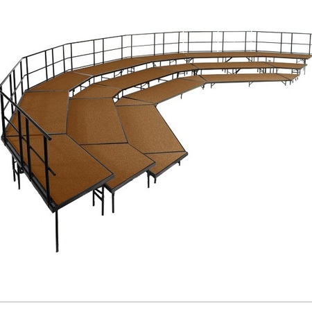 NATIONAL PUBLIC SEATING Seated Choral Riser Configuration, 3 Level, Hardboard Flooor SCRC36HB