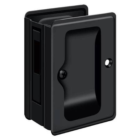 DELTANA Hd Pocket Lock, Adj, 3-1/4" X 2 1/4" Sliding Door Receiver Black SDAR325U19