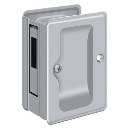 DELTANA Hd Pocket Lock, Adj, 3-1/4" X 2 1/4" Sliding Door Rcvr Satin Chrome SDAR325U26D