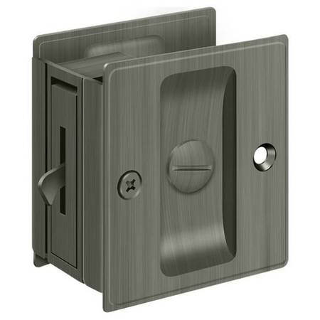 DELTANA Pocket Lock, 2-1/2" X 2-3/4" Privacy Antique Nickel SDL25U15A