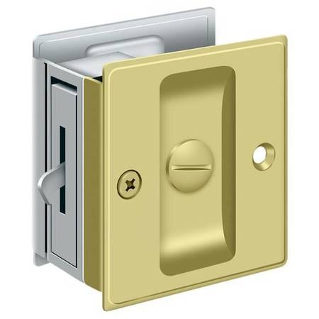 DELTANA Pocket Lock, 2-1/2" X 2-3/4" Privacy Bright Brass By Bright Chrome SDL25U3/26