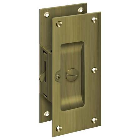 DELTANA Decorative Pocket Lock 6", Privacy Antique Brass SDL60U5