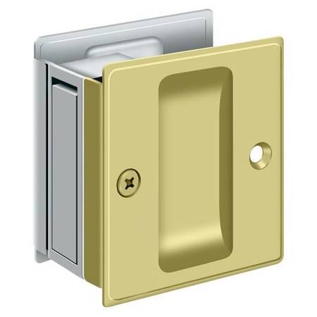 DELTANA Pocket Lock, 2-1/2" X 2-3/4" Passage Bright Brass By Bright Chrome SDP25U3/26