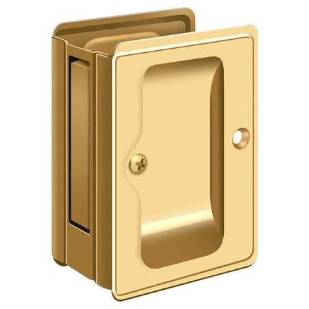 DELTANA Heavy Duty Pocket Lock, Adj, 3-1/4" X 2 1/4" Passage Lifetime Brass SDPA325CR003