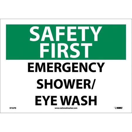 Nmc Safety First Emergency Shower/Eye Wash Sign, SF45PB SF45PB