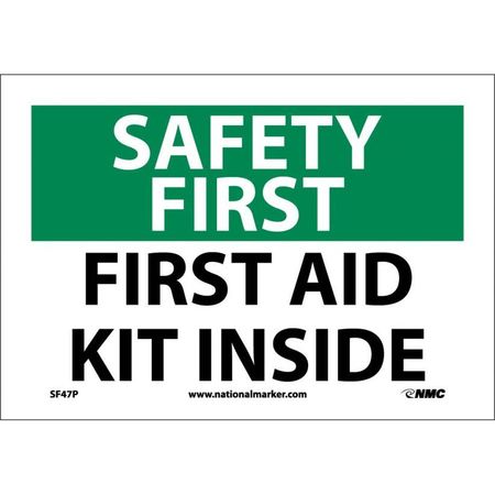 Nmc Safety First Aid Kit Inside Sign, SF47P SF47P