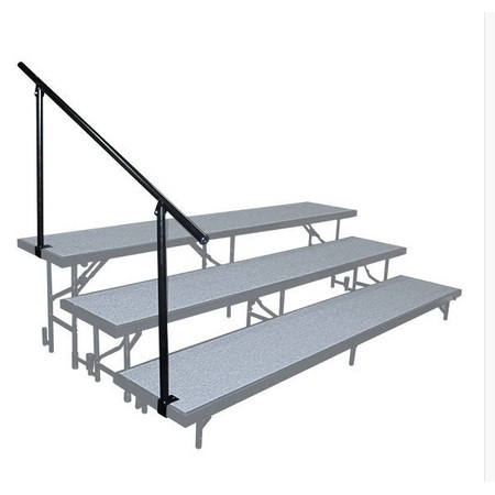 NATIONAL PUBLIC SEATING Side Guard Rails for 3-Level Risers SGR3L