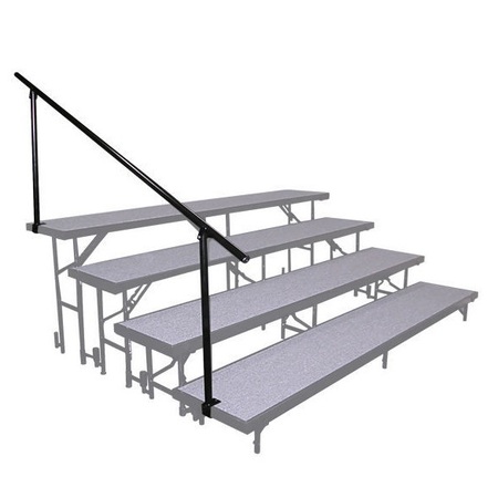 NATIONAL PUBLIC SEATING Side Guard Rails for 4-Level Risers SGR4L
