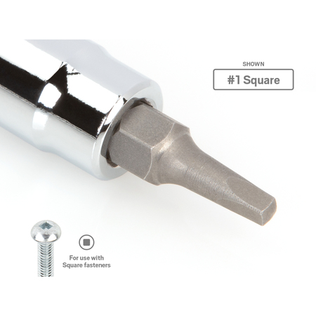 Tekton S0 Tip, Square Bit Socket 1/4 Inch Drive x #0, 1/4 in. Drive SHB05200