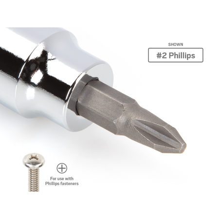 Tekton #4 Tip, Phillips Bit Socket 3/8 Inch Drive x #3, 3/8 in. Drive SHB11203