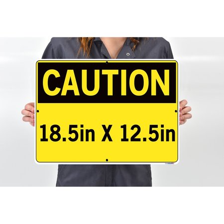 Vestil Sign, Caution, 18.5x12.5", Polystyrene, .04, SI-C-04-D-PS-040 SI-C-04-D-PS-040