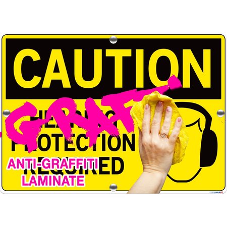Vestil Sign, Caution, 14.5x10.5", Alum Comp, .130, SI-C-29-C-AC-130 SI-C-29-C-AC-130