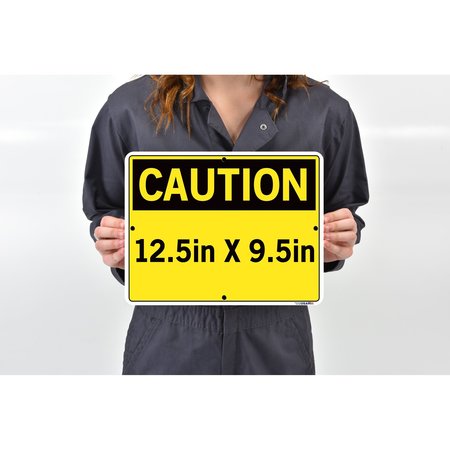 Vestil Sign, Caution, 12.5x9.5", Aluminum, .040, SI-C-39-B-AL-040 SI-C-39-B-AL-040