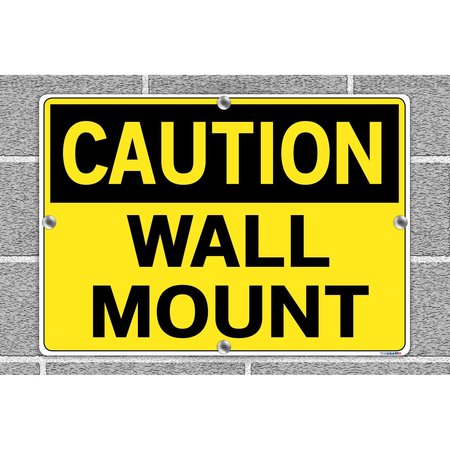 Vestil Sign, Caution, 12.5x9.5", Aluminum, .040, SI-C-39-B-AL-040 SI-C-39-B-AL-040