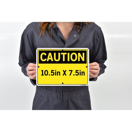 Vestil Sign, Caution, 10.5x7.5", Aluminum, .080, SI-C-42-A-AL-080 SI-C-42-A-AL-080