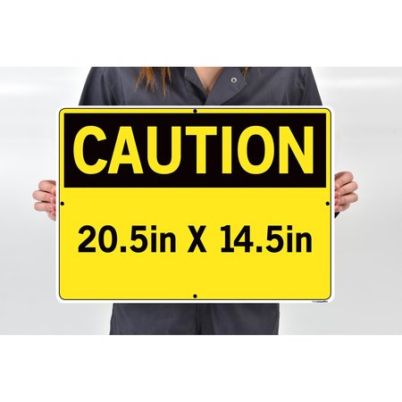 Vestil Sign, Caution, 20.5x14.5", Aluminum, .040, SI-C-54-E-AL-040 SI-C-54-E-AL-040