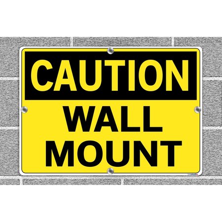 Vestil Sign, Caution, 20.5x14.5", Aluminum, .040, SI-C-54-E-AL-040 SI-C-54-E-AL-040