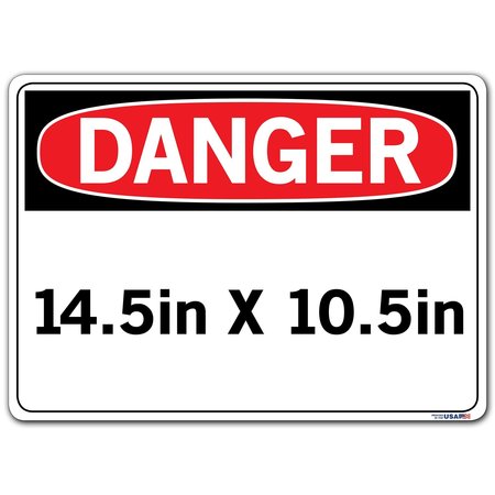 Vestil Sign, Danger, 14.5x10.5", Label/Decal, .011, SI-D-59-C-LB-011 SI-D-59-C-LB-011