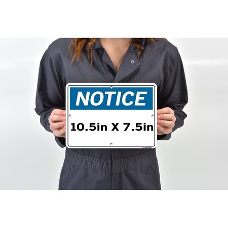 Vestil Aluminum Composite Sign, 10-1/2" W, 7-1/2" H, English, Aluminum Composite, White SI-N-05-A-AC-130