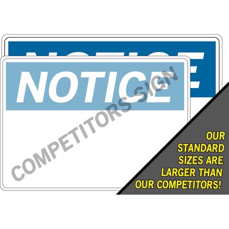 Vestil Aluminum Composite Sign, 10-1/2" W, 7-1/2" H, English, Aluminum Composite, White SI-N-05-A-AC-130