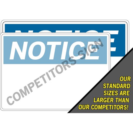 Vestil Aluminum Composite Sign, 12-1/2" Height, 18-1/2" Width, Aluminum Composite, Rectangle, English SI-N-70-D-AC-130