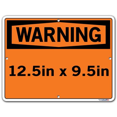 Vestil Aluminum Sign, 9-1/2" H, 12-1/2" W, Aluminum, Rectangle, SI-W-22-B-AL-040 SI-W-22-B-AL-040