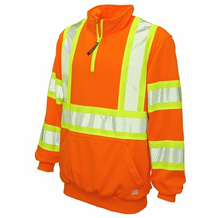 TOUGH DUCK Safety Pullover 1/4 Zip, SJ192-FLOR-3XL SJ192