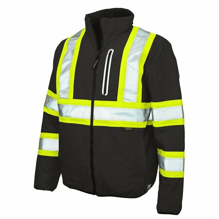 TOUGH DUCK Reversible Safety Jacket, SJ271-BLACK-2X SJ271