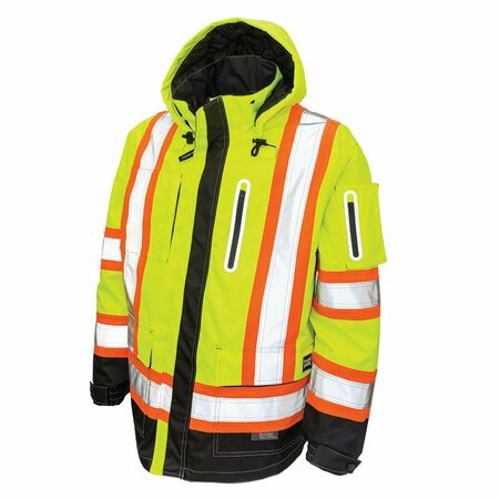 TOUGH DUCK Safety Hi-Vis Shell Jacket, Fluor.S SJ281