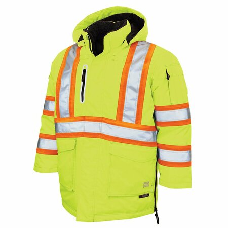 TOUGH DUCK Safety Down Filled Parka, Fluor.5XL SJ392