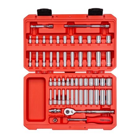 Tekton 1/4" Drive, Socket and Ratchet Set SAE, Metric, 55 pcs SKT05301