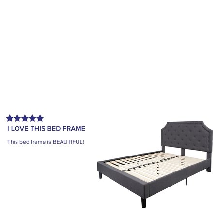 Flash Furniture Brighton Queen Platform Bed, Dark Gray SL-BK4-Q-DG-GG