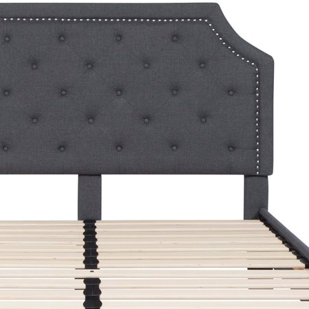 Flash Furniture Brighton Queen Platform Bed, Dark Gray SL-BK4-Q-DG-GG