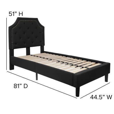 Flash Furniture Brighton Twin Platform Bed, Black SL-BK4-T-BK-GG