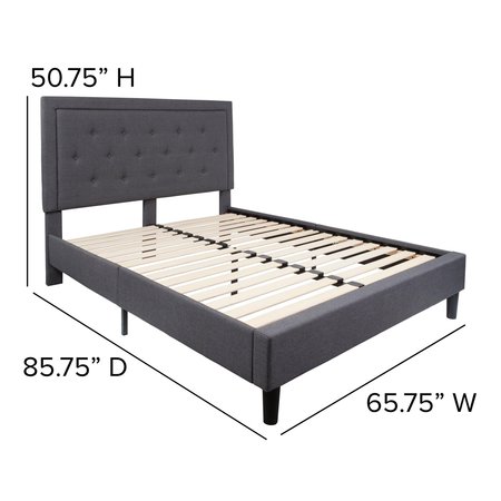 Flash Furniture Roxbury Queen Platform Bed, Dark Gray SL-BK5-Q-DG-GG