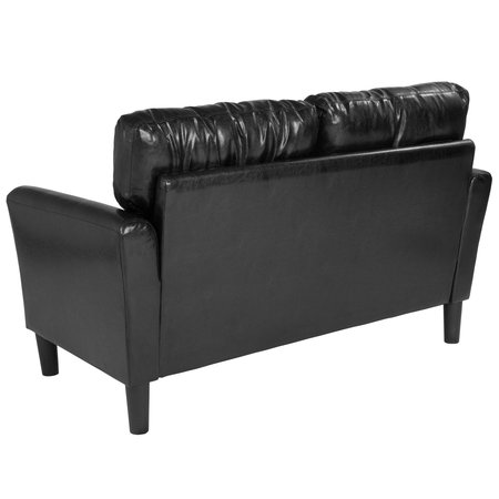 Flash Furniture Bari Loveseat, Black Leather SL-SF920-2-BLK-GG