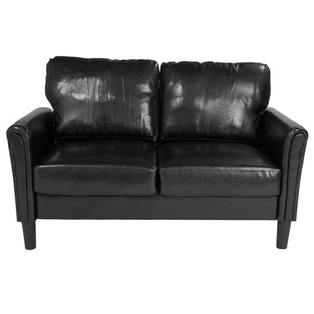 Flash Furniture Bari Loveseat, Black Leather SL-SF920-2-BLK-GG