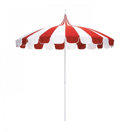 California Umbrella Patio Umbrella, Round, 109.4" H, Pacifica Fabric, Jockey Red and Natural 194061040744