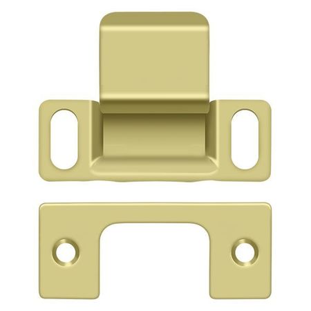 Deltana Strike Plate, Dust Cup, Adjustable, 2-3/4" X 1-1/4" Bright Brass SP2751U3