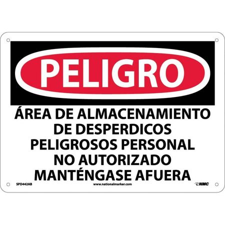 NMC Danger Hazardous Waste Storage Area Sign - Spanish, SPD442AB SPD442AB