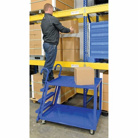 Vestil Steel Stock Picking Ladder Cart 1000 lb. Capacity, 51-3/4"L x 27-7/8"W x 50-1/8"H SPS2-2848