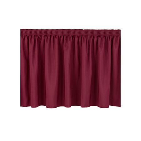 NATIONAL PUBLIC SEATING Stage Shirred Pleat Skirting, 16"H x 36"L, Burgundy SS16-36-08