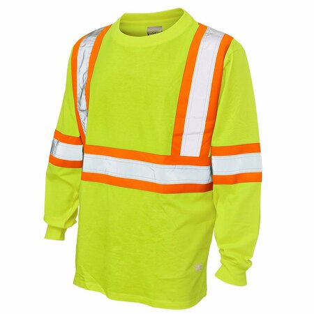 TOUGH DUCK L/S Safety T-Shirt w/100pct. Cotton, Ylw ST211