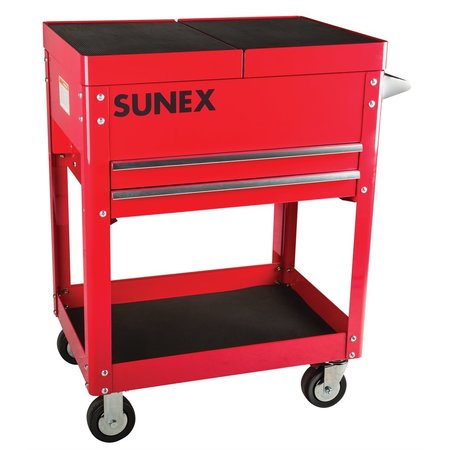 SUNEX Compact Slide Top Utility Cart, Red, 8035R SUN8035R