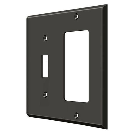 DELTANA Single Switch/Single Rocker Switch Plate, Number of Gangs: 2 Solid Brass, Oil Rubbed Bronze Finish SWP4743U10B