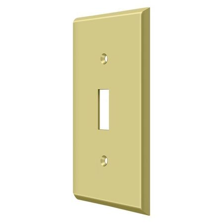 DELTANA Single Switch Cutout Switch Plate, Number of Gangs: 1 Solid Brass, Polished Brass Finish SWP4751U3