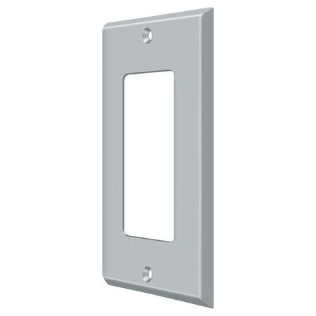 DELTANA Single Rocker Switch Plate, Number of Gangs: 1 Solid Brass, Brushed Chrome Finish SWP4754U26D