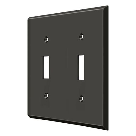 DELTANA Double Standard Switch Plate, Number of Gangs: 2 Solid Brass, Oil Rubbed Bronze Finish SWP4761U10B