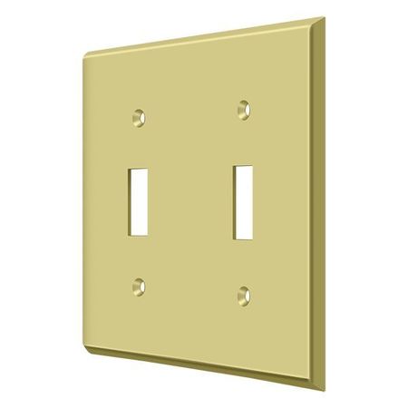DELTANA Double Standard Switch Plate, Number of Gangs: 2 Solid Brass, Polished Brass Finish SWP4761U3