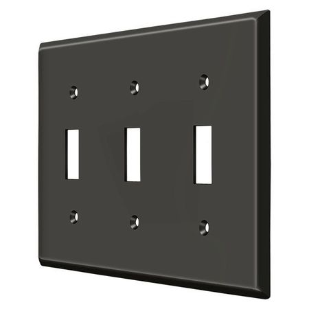 DELTANA Triple Standard Switch Plate, Number of Gangs: 3 Solid Brass, Oil Rubbed Bronze Finish SWP4763U10B